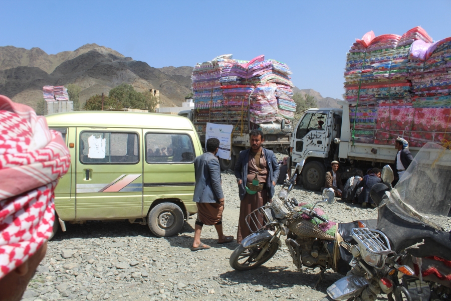 توزيع مواد غير غذائية ومأوى لعدد 4200 اسرة نازحة ومتضررة في مديرية حيدان – محافظة صعدة . يناير وحتى مايو 2019